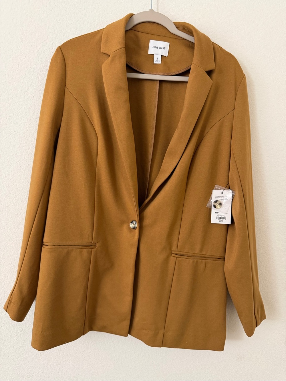 Nine West Women's Tan Single-Button Blazer